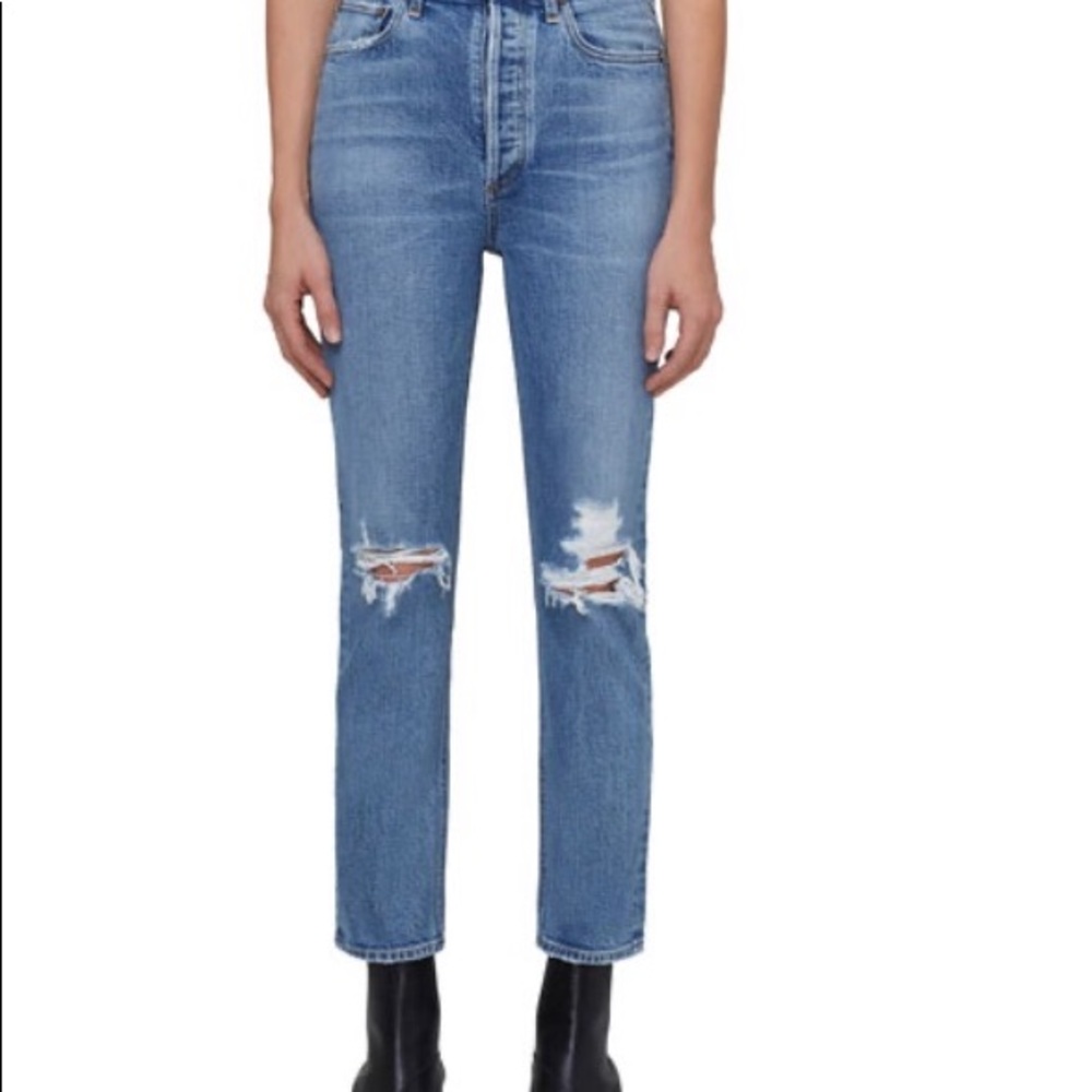 AGOLDE
Riley Cropped Distressed Denim Jeans in whiplash